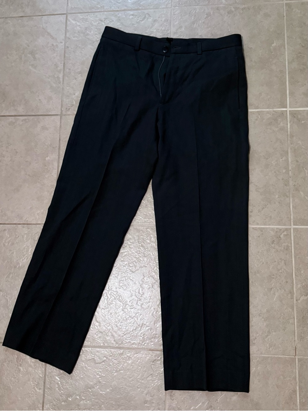 Armani Collezioni Men's Black Dress Pants - Classic Tailored Waist